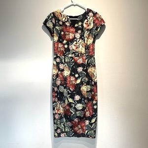 Alexia Admor Floral Printed Midi Sheath Dres